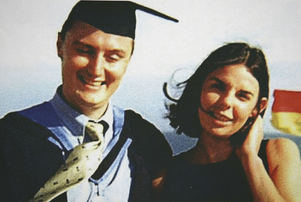 A photograph of Peter Falconio and his girlfriend Joanne Lees at his graduation