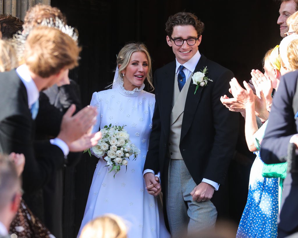 Ellie Goulding and Casper Jopling leaving the church on their wedding day