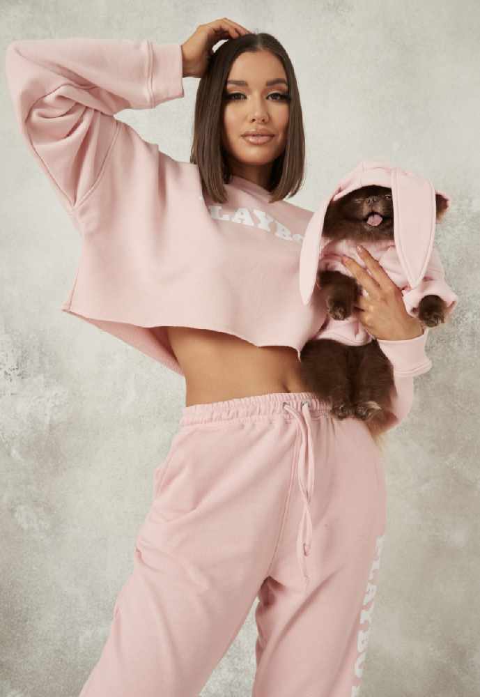 Playboy x missguided black oversized slogan hoodie discount dress