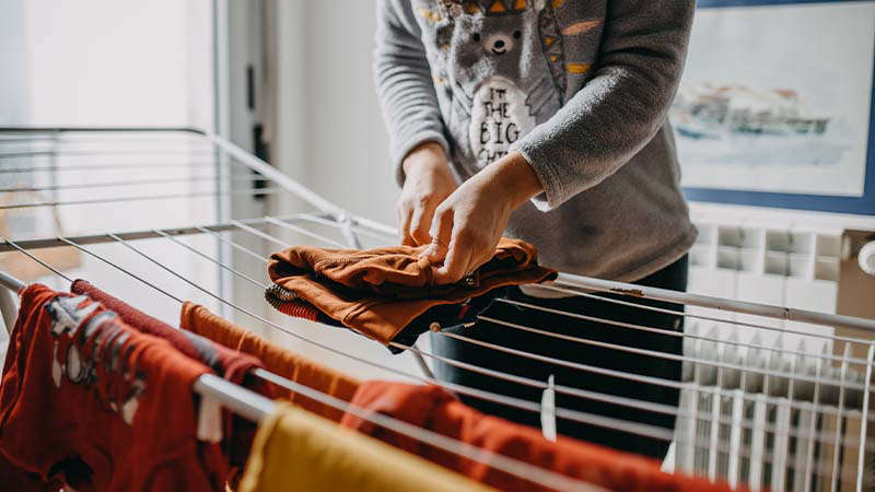 Drying clothes best sale inside house