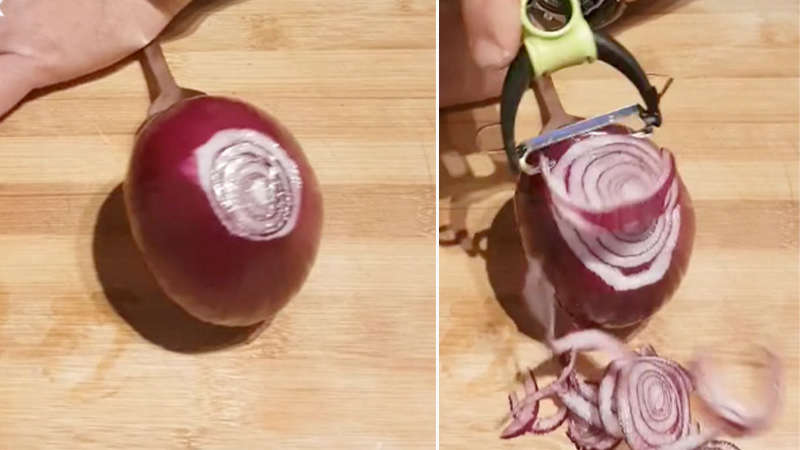 TikTok chef's 'genius' onion chopping hack can create thin slices in  seconds