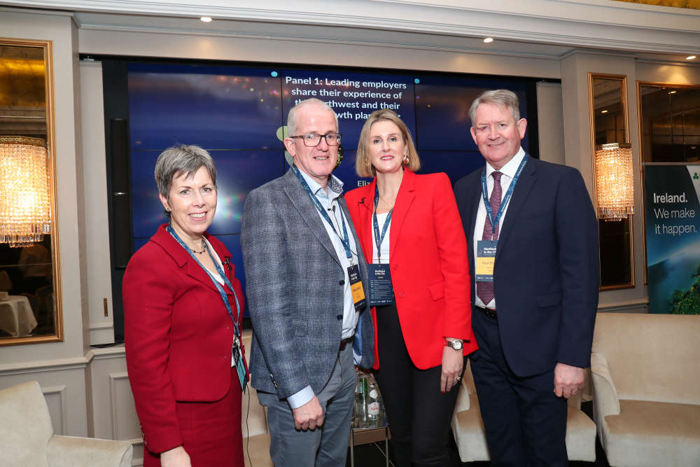 (L to R -Dr. Orla Flynn, President, Atlantic Technological University, Philip Martin, CEO and Founder, Cora Systems, Elizabeth Nugent, VP EMEA, Amcor and Paul Phelan, Site Director, Optum.)