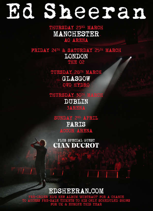 Ed Sheeran announces Dublin date for March 2023 Dublin's FM104