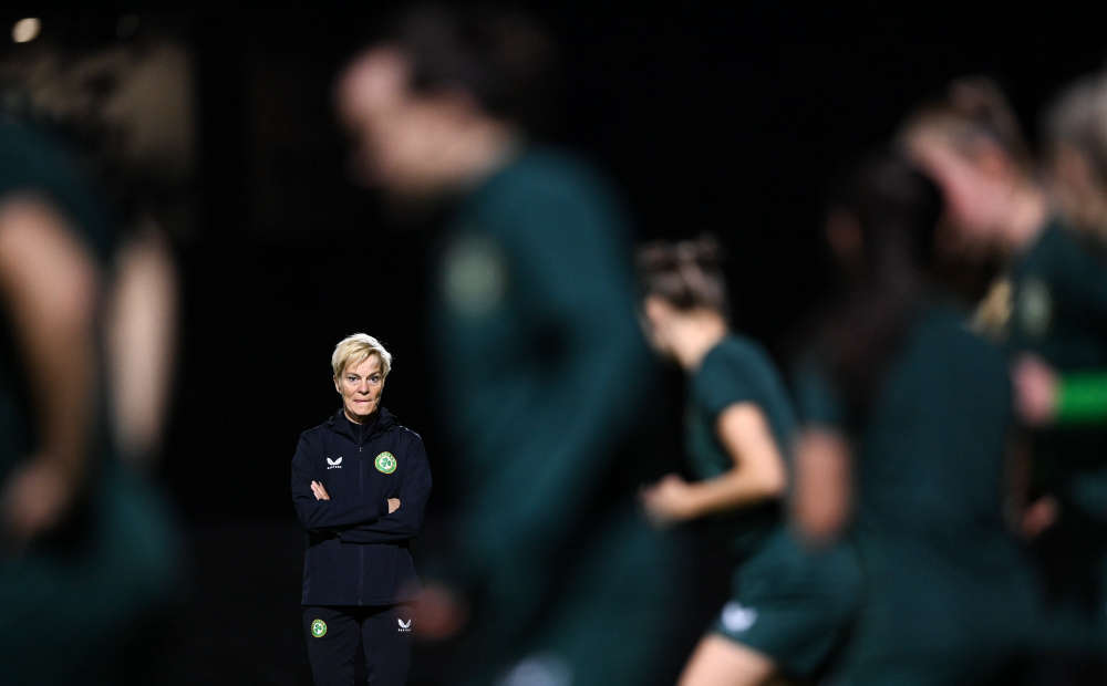 Vera Pauw during a training session at Spencer Park in Brisbane, Australia, ahead of their final Group B match of the FIFA Women's World Cup 2023, against Nigeria. (Photo By Stephen McCarthy/Sportsfile via Getty Images)