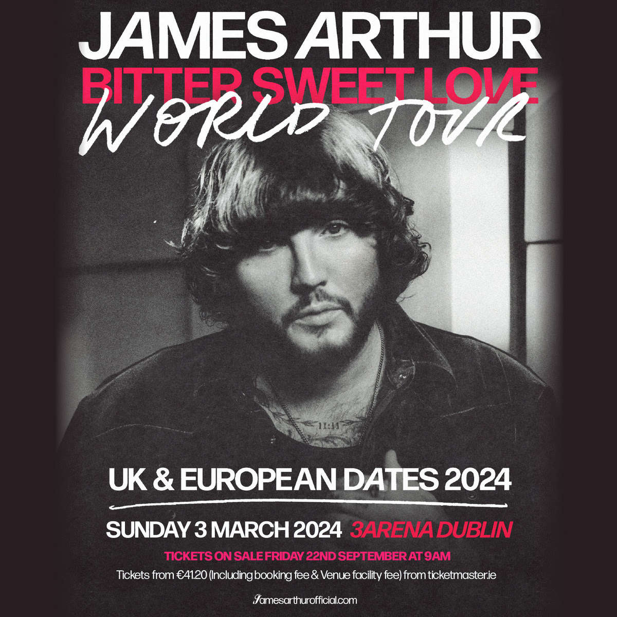 James Arthur Announces Irish Date For 2024 World Tour U105   65041920660d8 