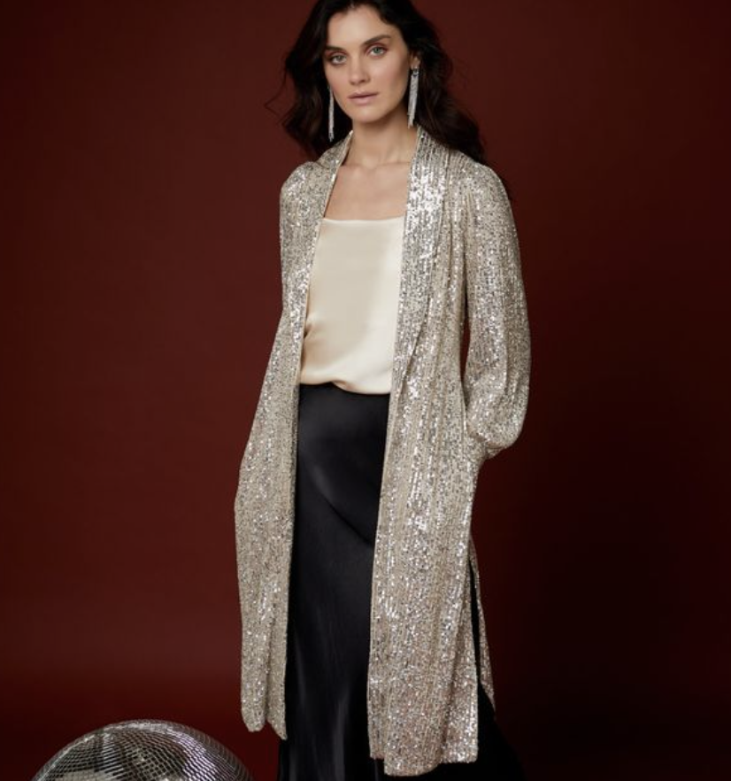 A fashion fan is raving about this 'stunning' Dunnes Stores sequin duster  coat - Dublin's FM104