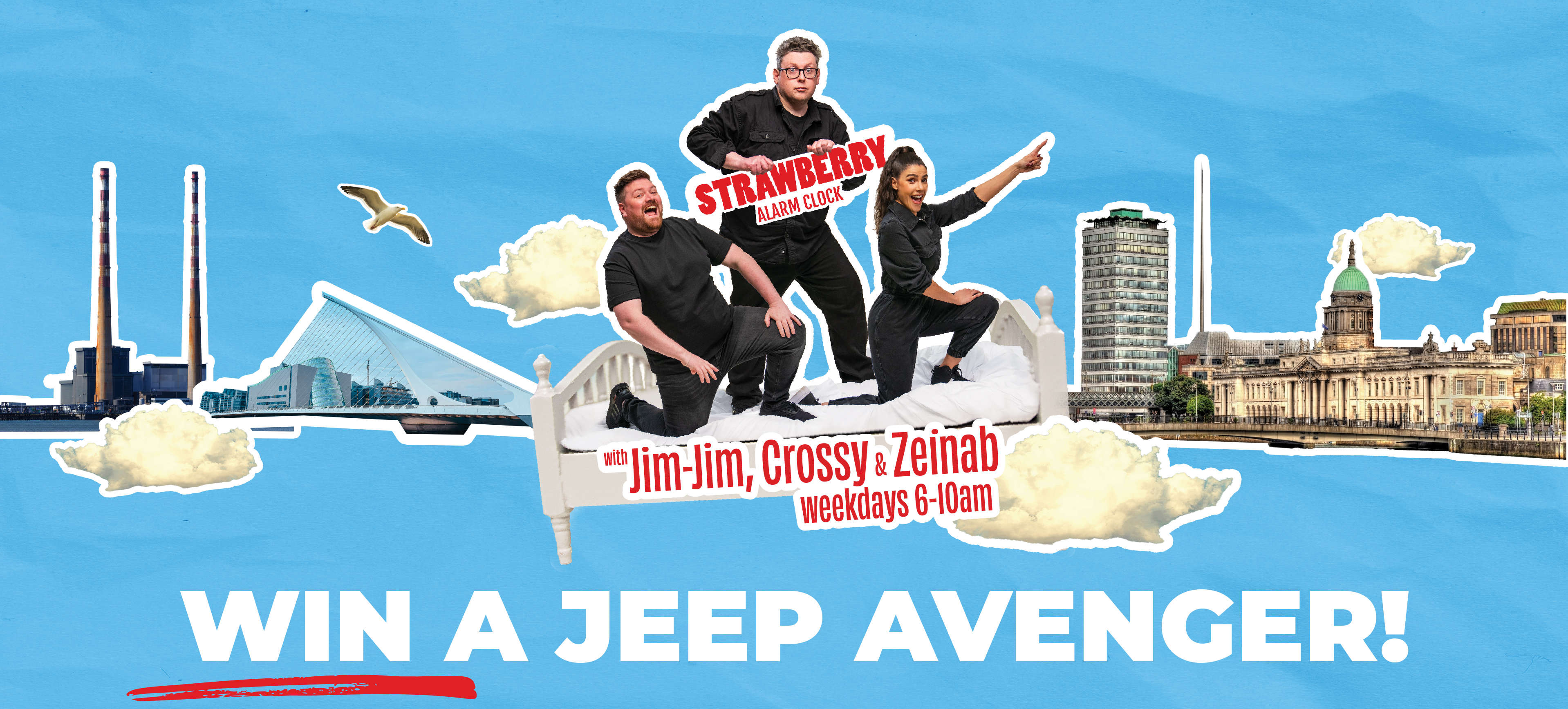 Strawberry Alarm Clock's Jim-Jim, Corssy, and Zeinab. Win a Jeep Avenger