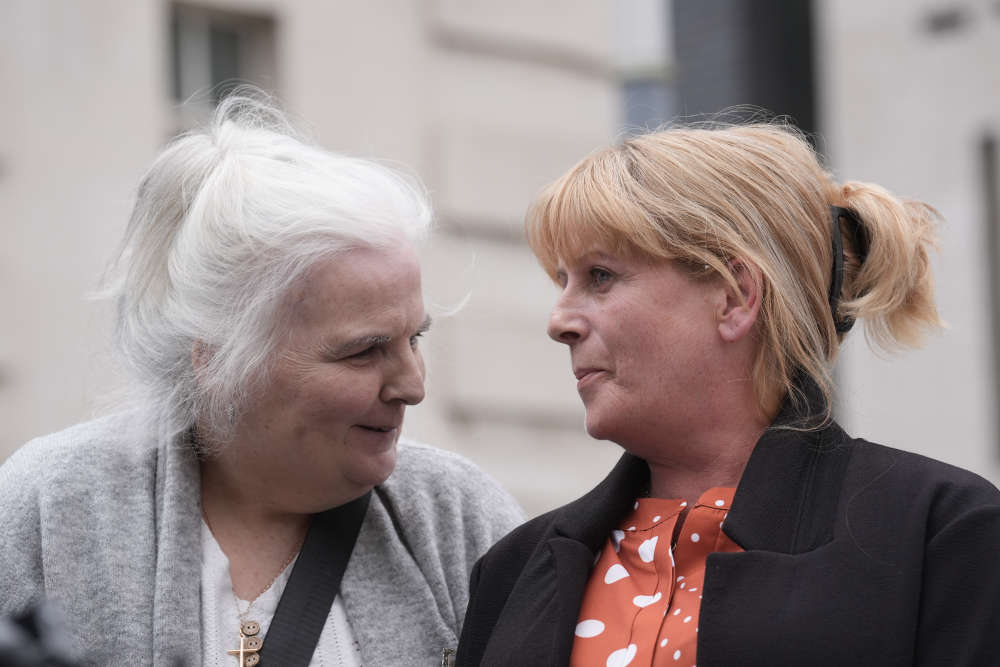 Mairead Kelly (left), sister of Paddy Kelly, one of eight IRA men killed in an SAS ambush at Loughgall, with Martina Dillon, whose husband, Seamus, was shot and killed outside the Glengannon Hotel in Dungannon