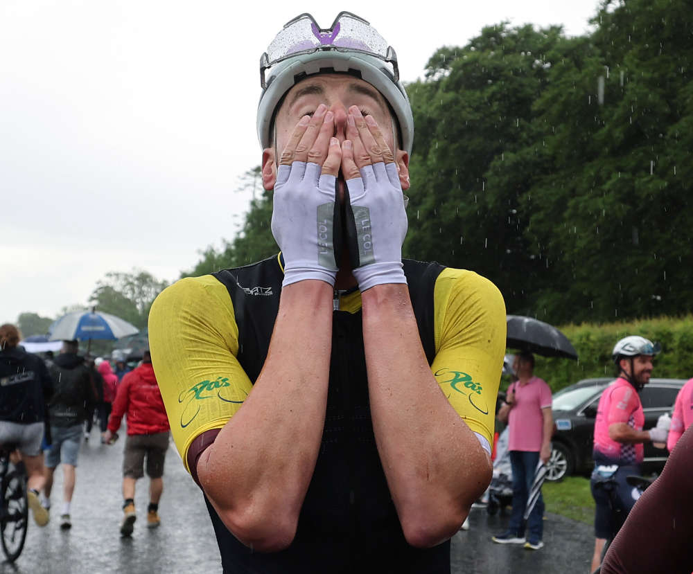 Dom Jackson (Foran CT) is overcome with emotion after winning Rás Tailteann 2024.