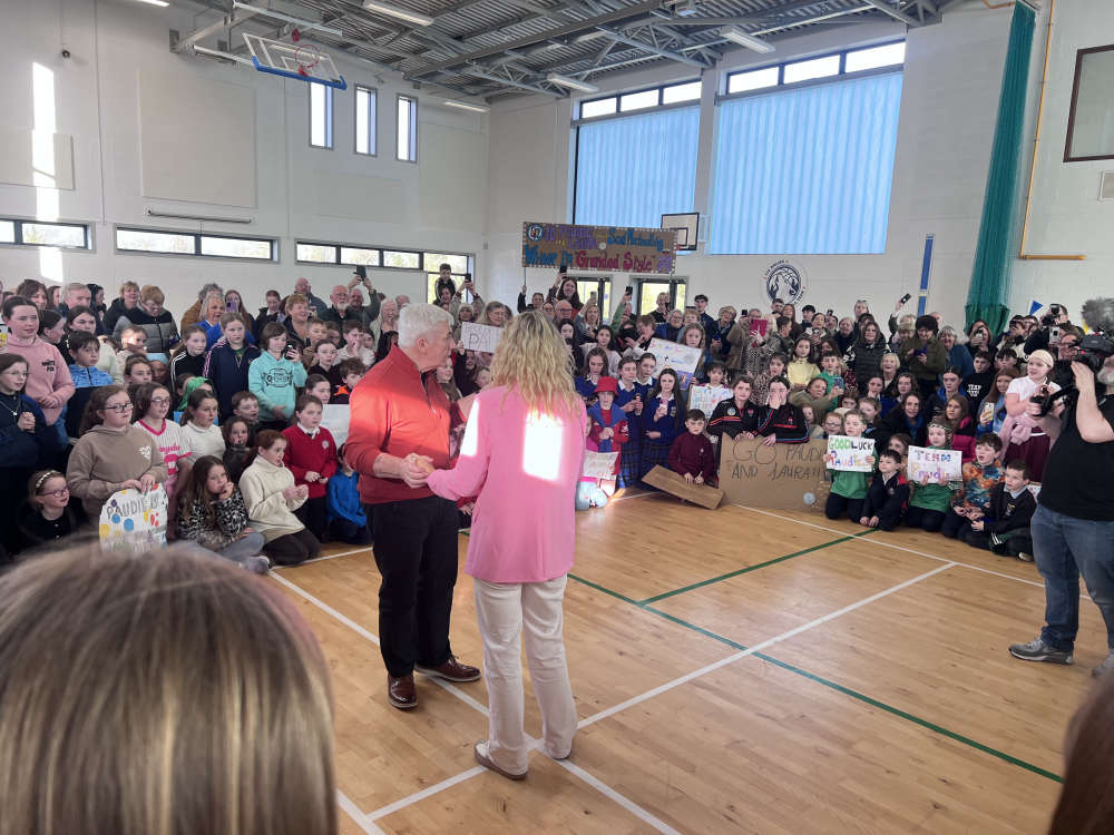 Paudie drew crowds to Kilmallock's Coláiste Iósaef ahead of this weekend's finale of Dancing with the Stars.
