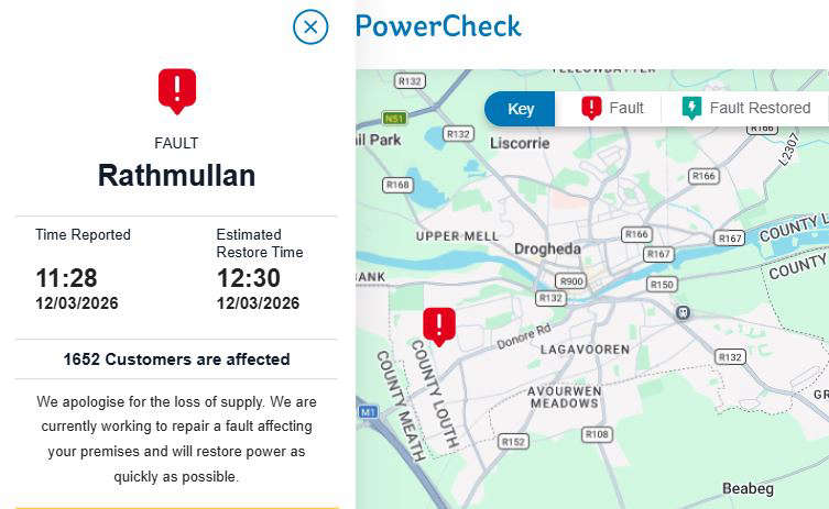 Power outage affecting parts of Drogheda - LMFM