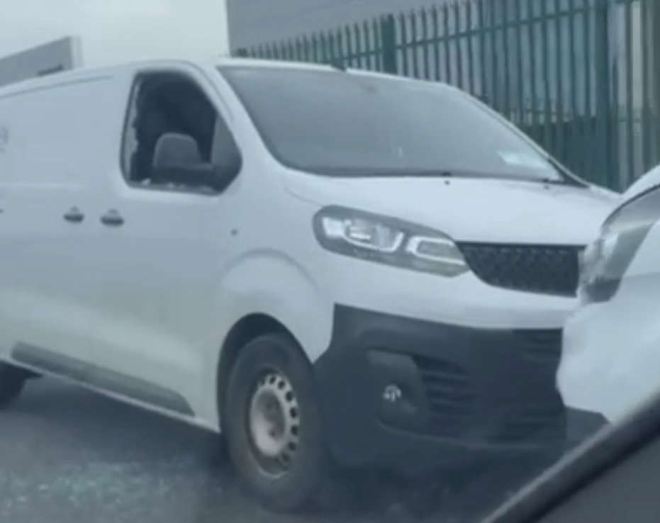 The incident which saw windows broken on multiple commercial vehicles, happened shortly before 10:30pm on Sunday