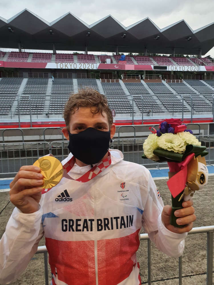 Celebrations after receiving the gold.