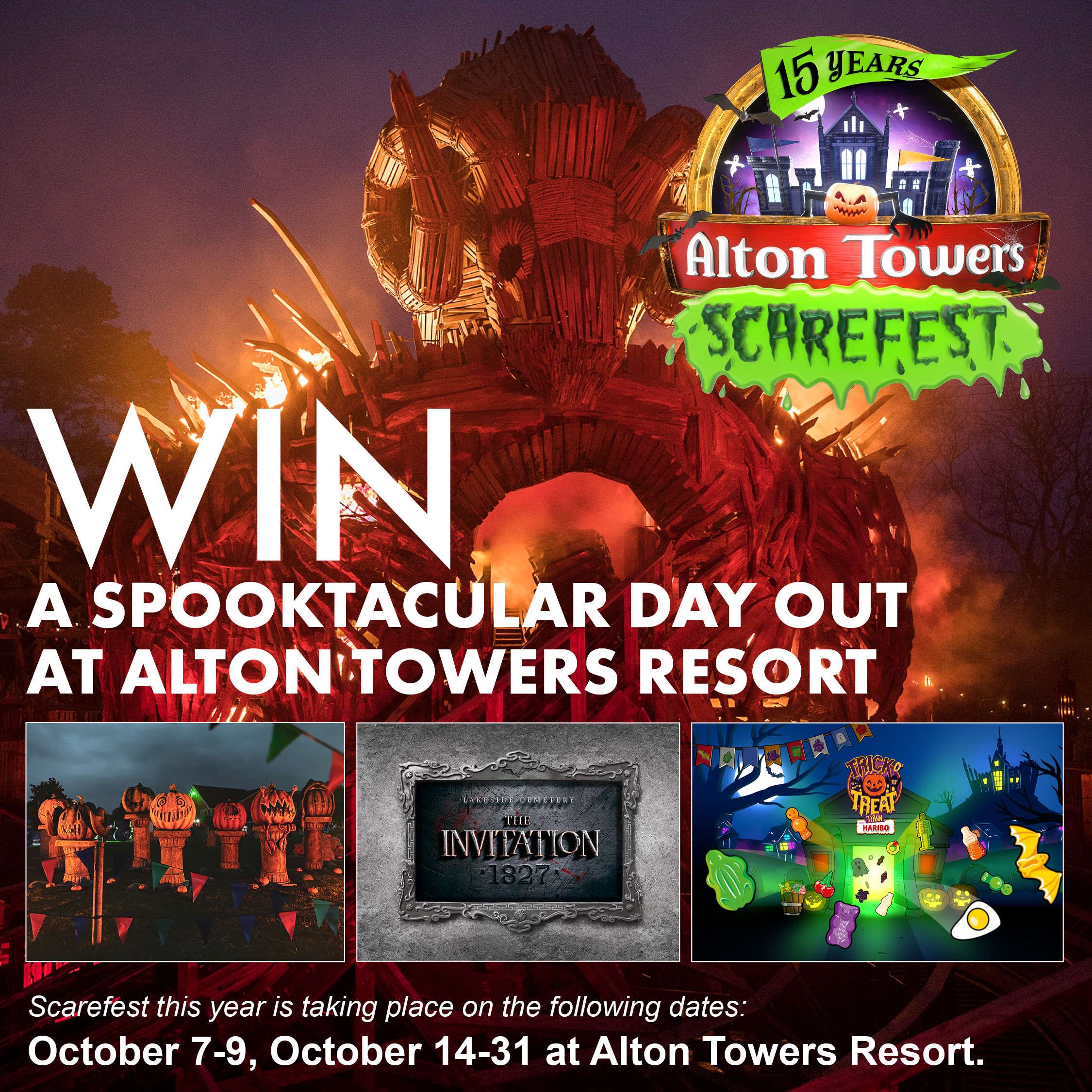 Win family tickets to Alton Towers Scarefest Not Really Here Group