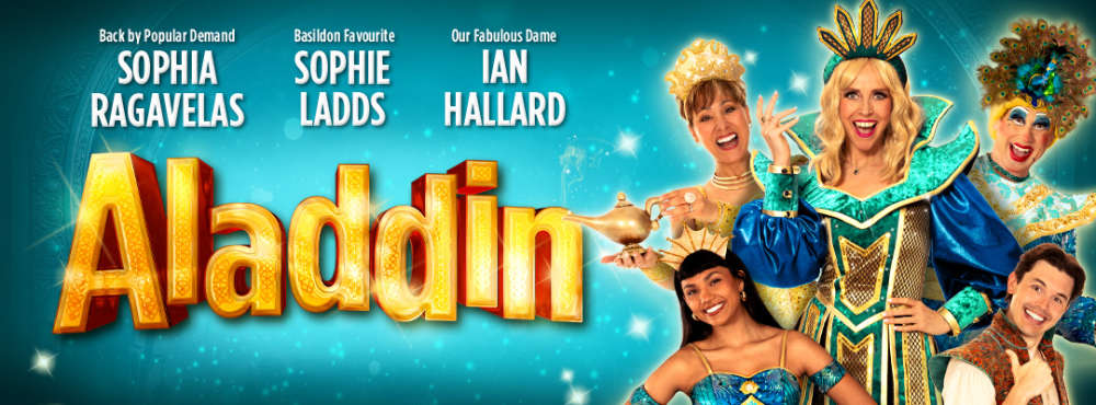 Aladdin at Towngate Theatre starring Sophia Ragavelas, Sophie Ladds and Ian Hallard