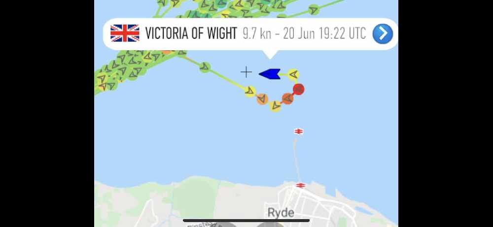 Victoria of Wight’s AIS nap shows her diverting from her usual route. 