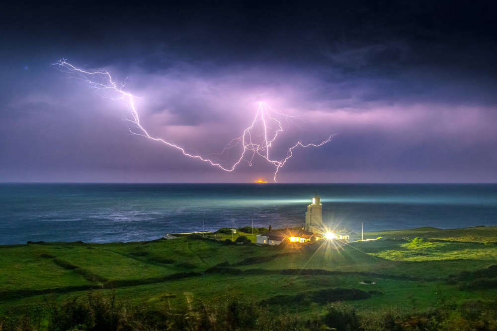 St Marys Lighthouse Lightning Strike