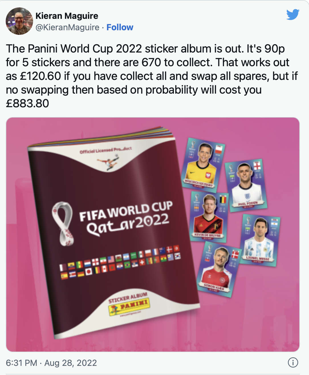 How Much Will This Year's Panini World Cup Sticker Album Cost To Complete?  - More Radio