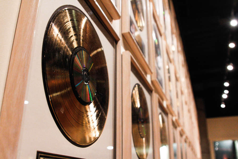 Hanging records at artwork