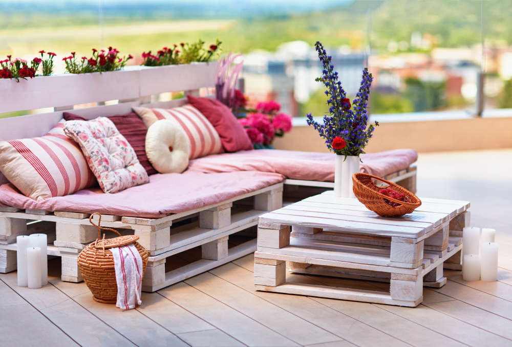 Garden corner sofa made deals from pallets