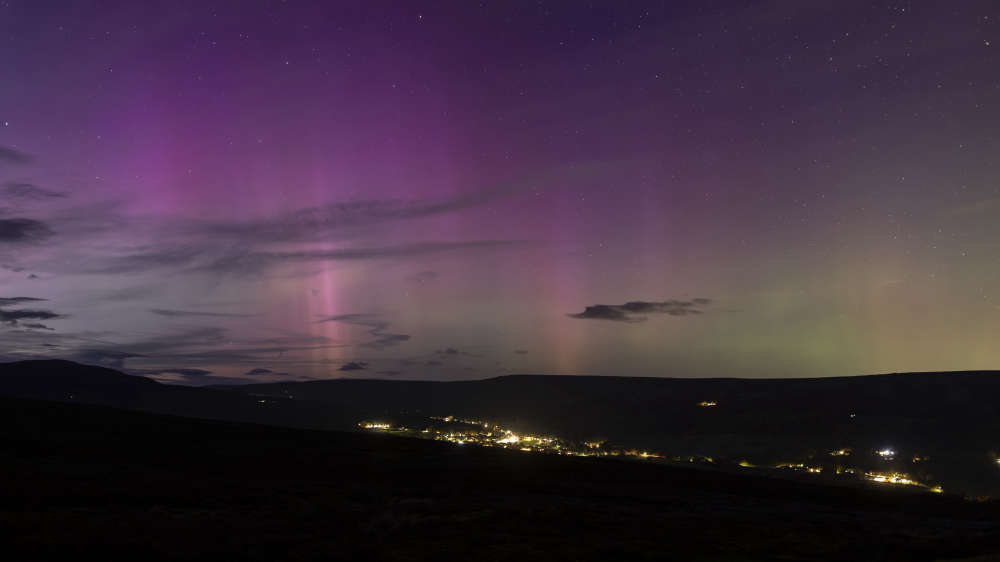 Aurora Borealis above Reeth Yorkshire Dales national Park