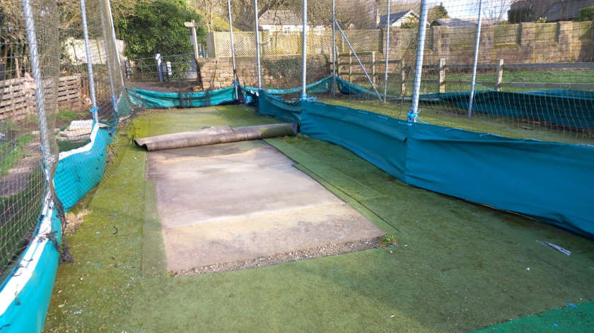 The nets at Pannal Cricket Club before.