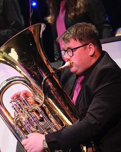 Adrian Playing His Tuba
