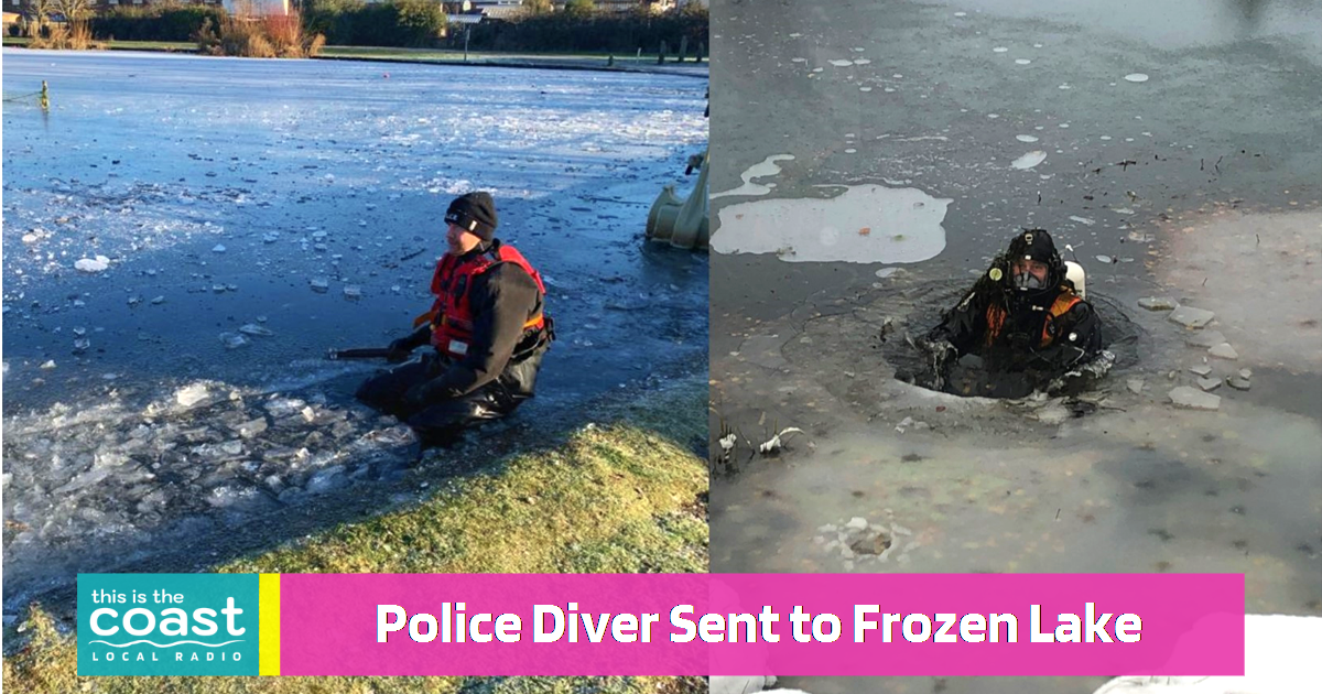 Humberside Police Send Diver to Frozen Lake - This is the Coast