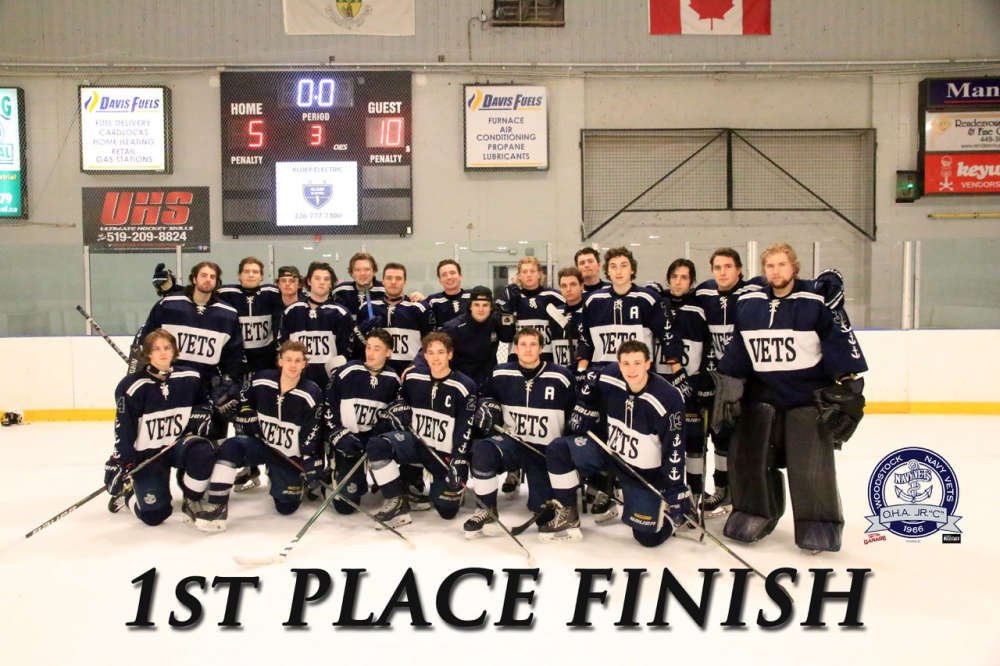 Woodstock Navy Vets Finish First in PJHL Regular Season - 104.7 Heart FM