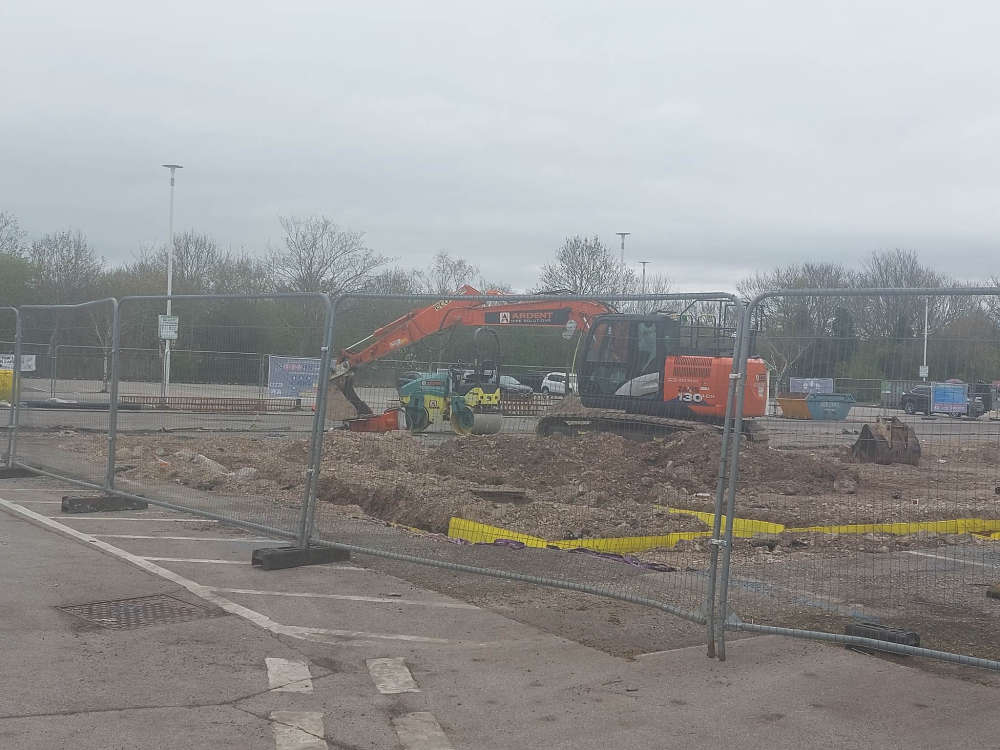 Work under way on new Starbucks drive-through at Asda Lancaster ...