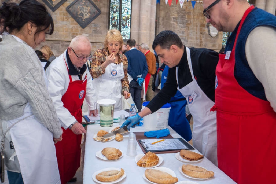 The judges tasting pies, image courtesy of British Pie Awards