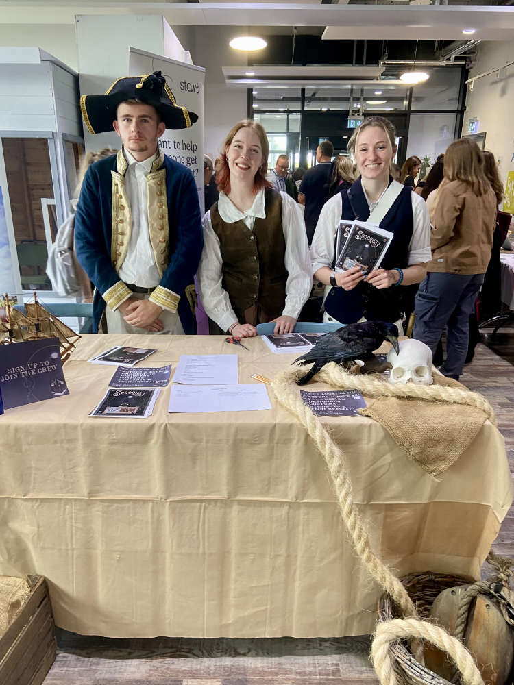 Students from Northern School of Art promoting tickets for Spooquay: Ghost Ship. Credit: H.Auton.
