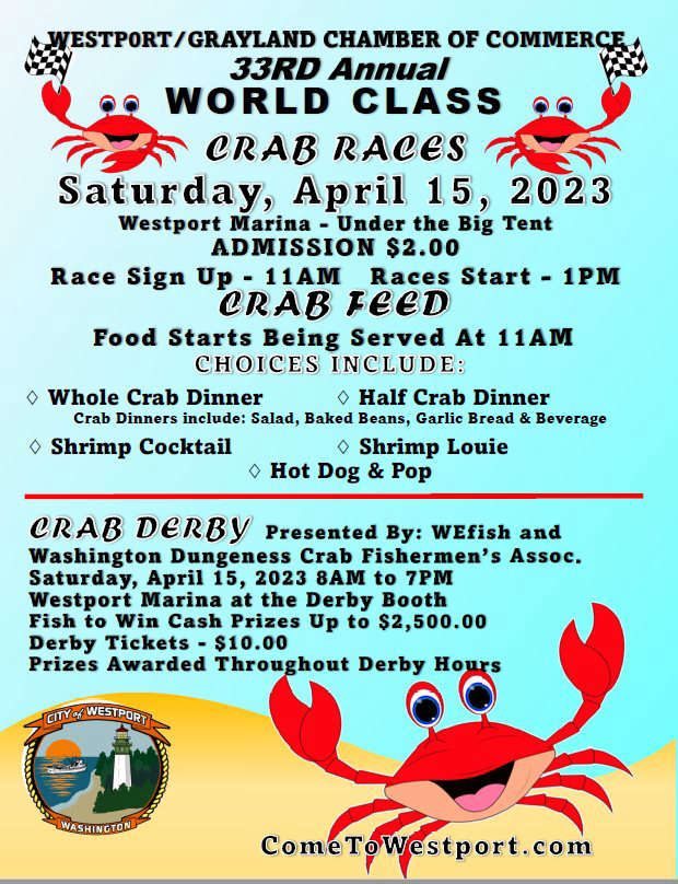 33rd Annual World Class Crab Races, Crab Feed, & Crab Derby - Go Grays 