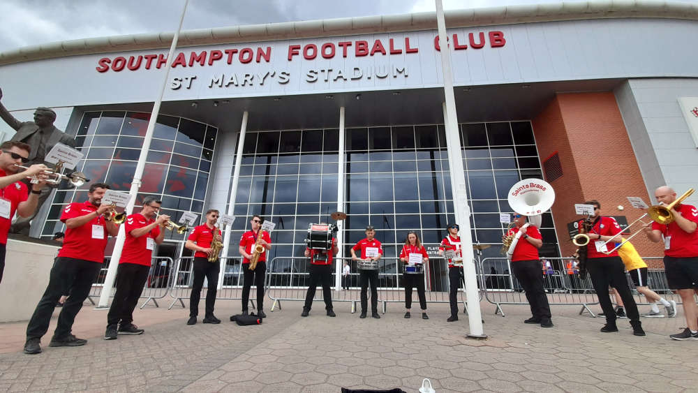 Saints Brass Outside St Mary's Stadium