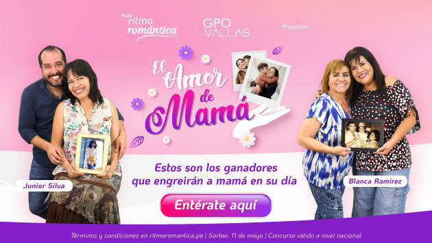 Ellos son los ganadores!: Sube una foto con tu mamá y podrás verla en 09 paneles digitales de Lima + un vale Spa por el Día la Madre! - Ritmo Romántica