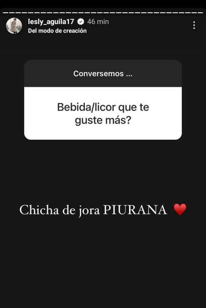 Coraz n Serrano cu l es la bebida favorita de Lesly guila