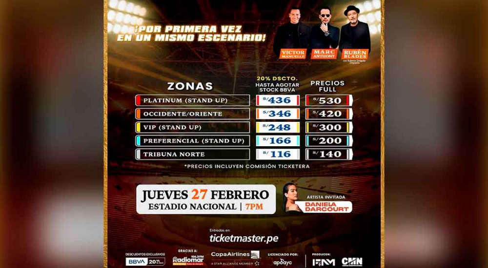 marc anthony victor manuelle ruben blades concierto peru 2025 entradas